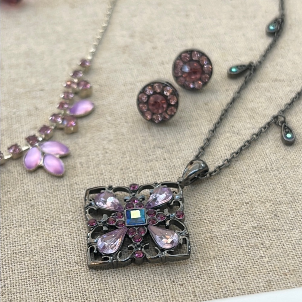Elegant Purple and Silver Jewelry Set - Picture 6 of 12